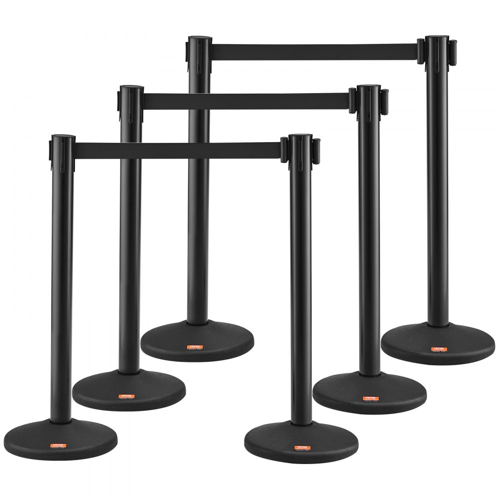 VEVOR Crowd Control Stanchions, 6-Pack Crowd Control Barriers with 3PCS ...