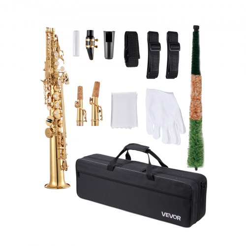 *Sinarフレーム 延長レール 袋蛇腹 セット VEVOR Straight Soprano Saxophone, B Flat, Brass Saxophone Beginner