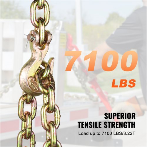 VEVOR Heavy Duty Tow Chain with Hooks - 7100Lbs,10.3Ft (L)