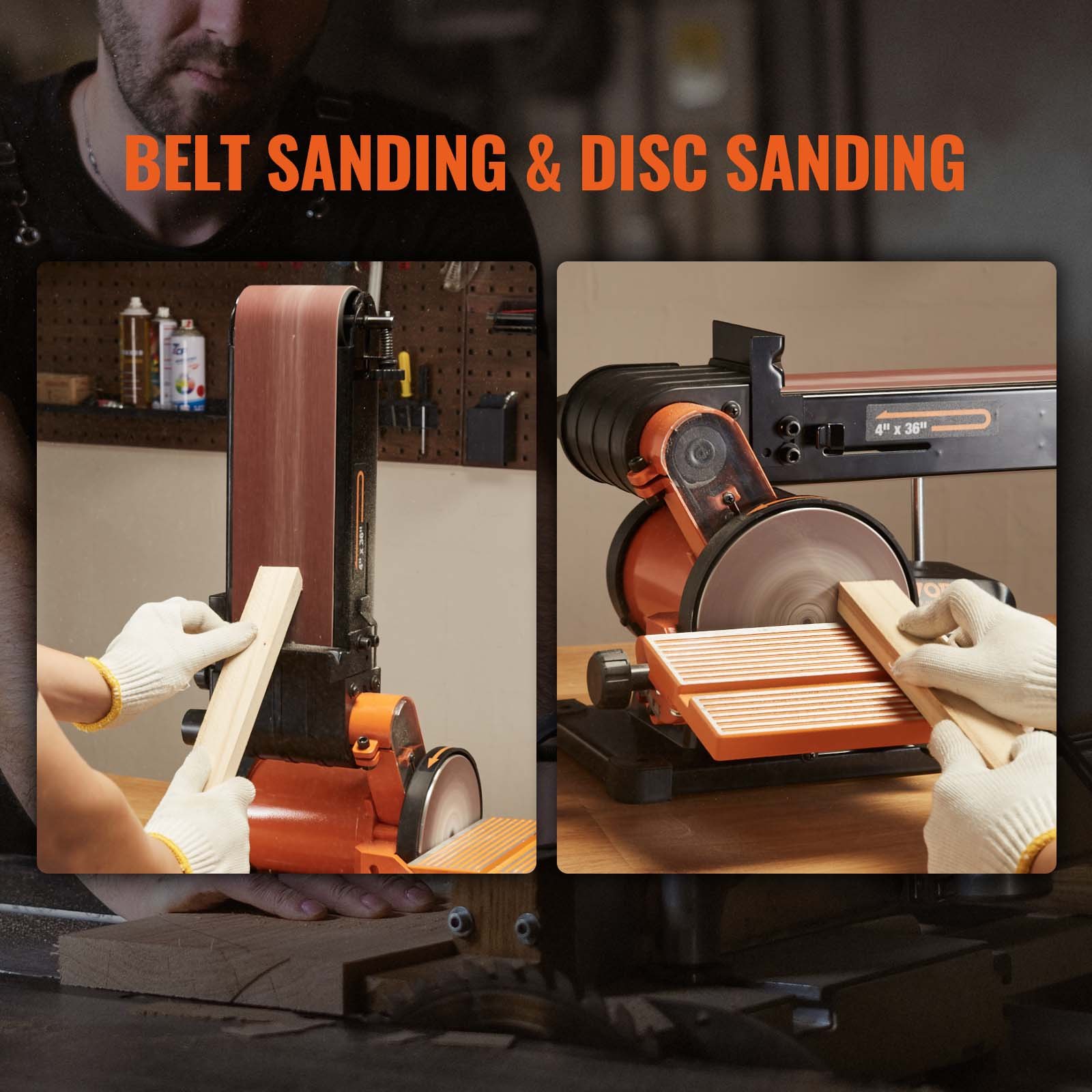 VEVOR Belt Disc Sander Combo, 6