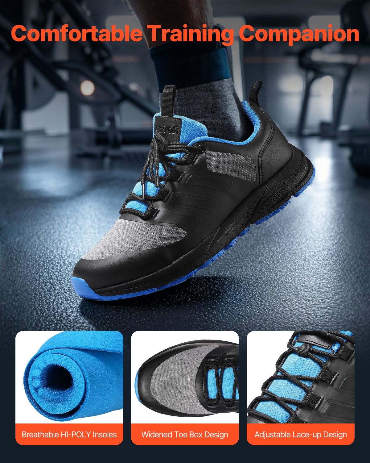 VEVOR Mens Wide Cross Training Shoes – Size 12, Arch Support