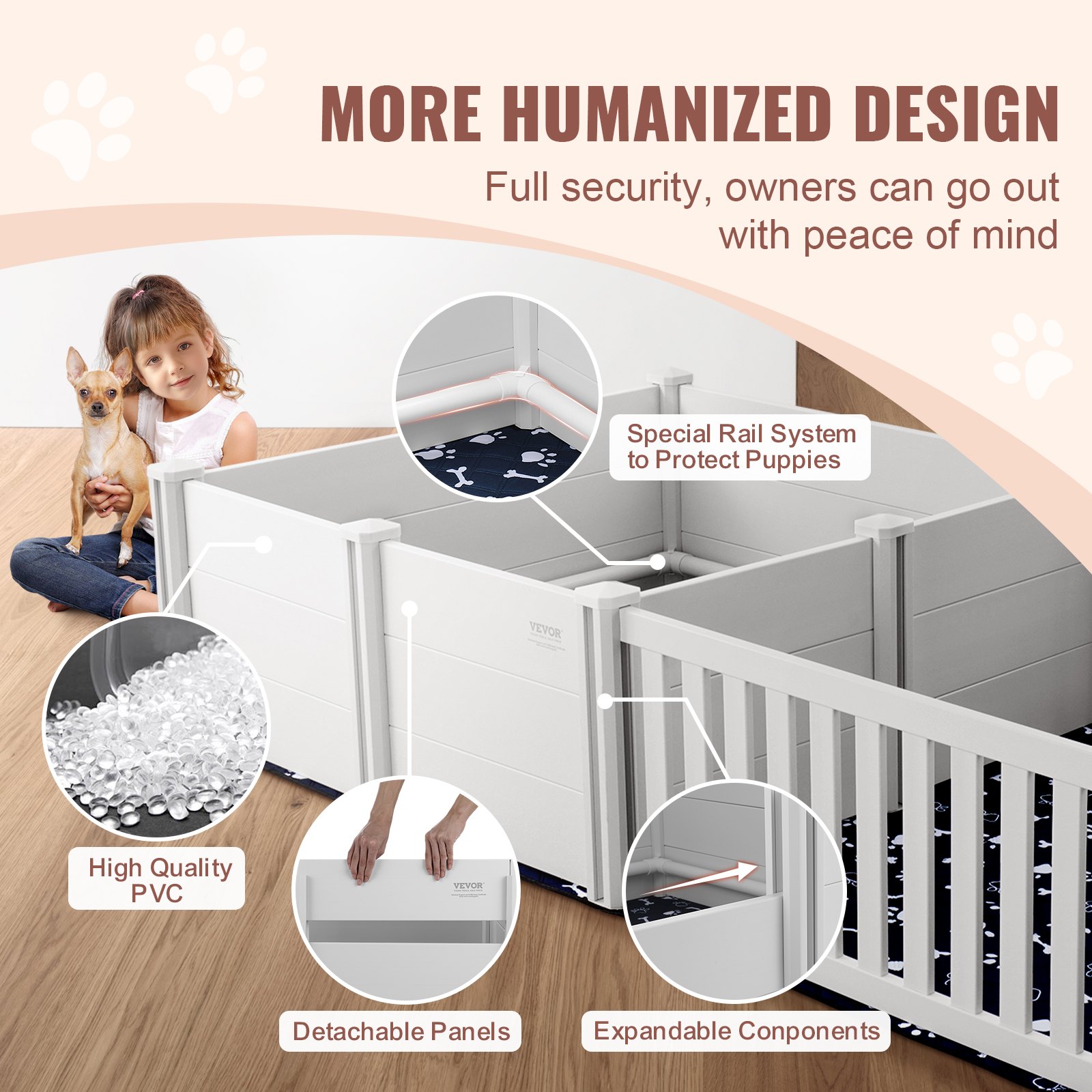 VEVOR Whelping Box and Playpen – 93.3 x 48.4 x 18.1 Inch