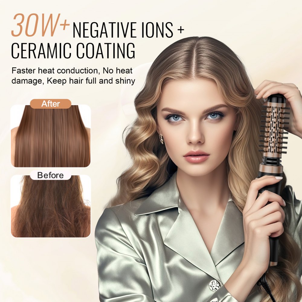 VEVOR Rotating Blow Dryer Brush – 30W+, 1.5