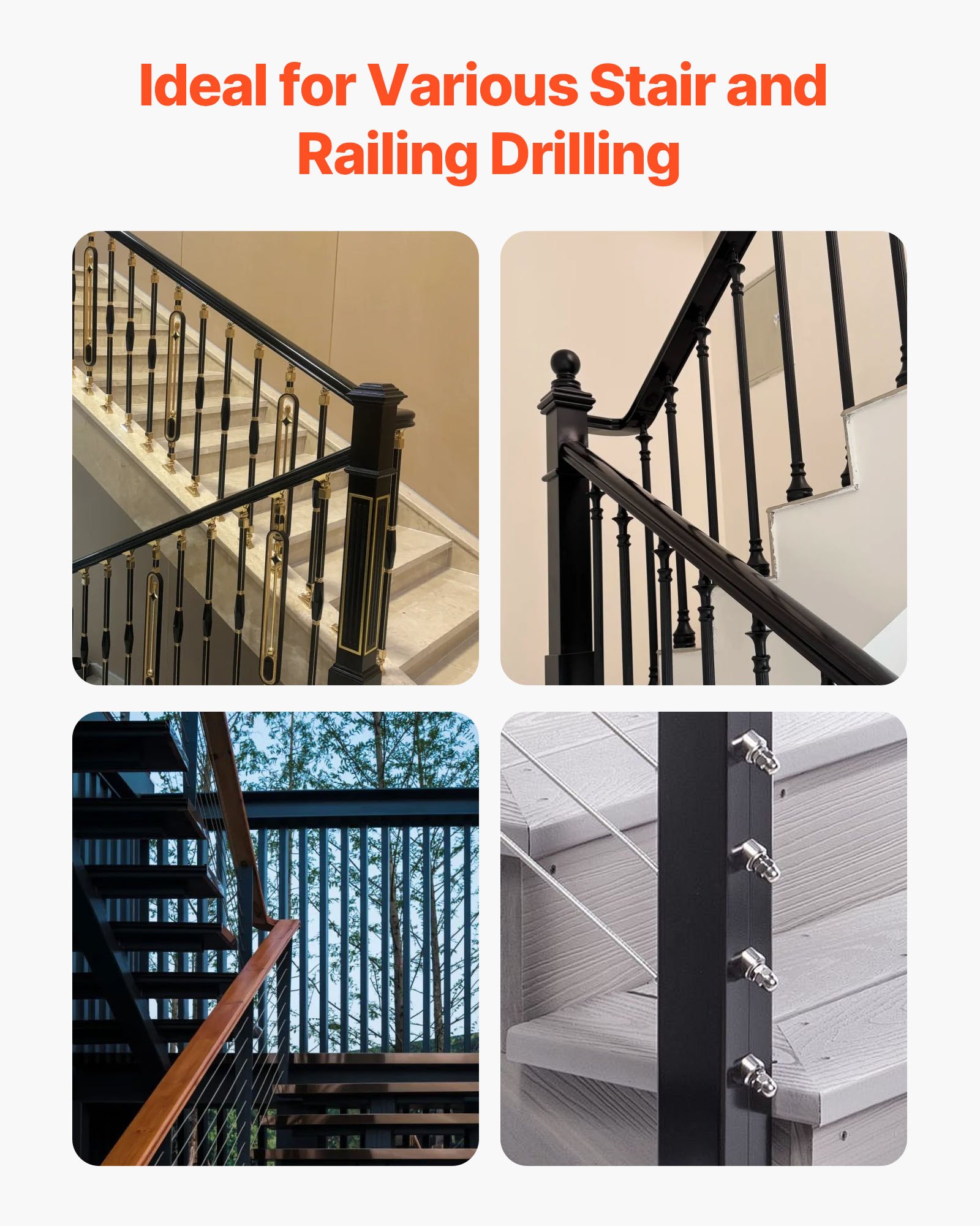 VEVOR Drill Guide For Angles – 3 Drilling Angles, 4 Sizes