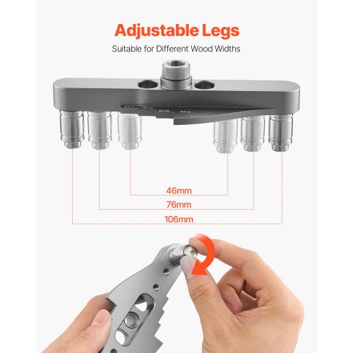 42-Piece Dowel Jig Kit – Self-Centering Woodworking Drill Guide With Stainless Steel Locator, Aluminum Guide Nuts – For Floating Shelves And Hidden Brackets