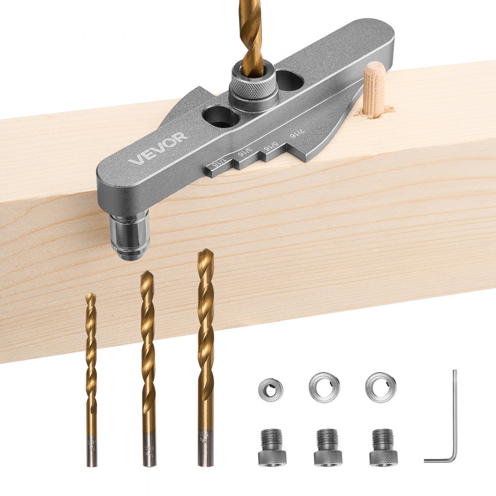 VEVOR Doweling Jig Kit, Self Centering Dowel Drill Jig for Straight ...