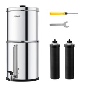 VEVOR Gravity-fed Water Filter System, 2.25G 304 Stainless-Steel ...
