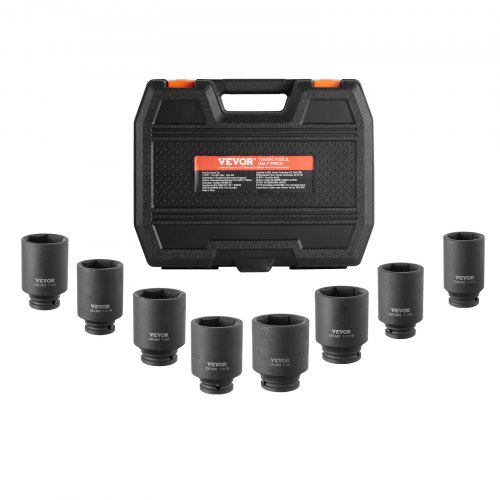 VEVOR Axle Nut Socket Set – 8 SAE, 1-¼, 1/2