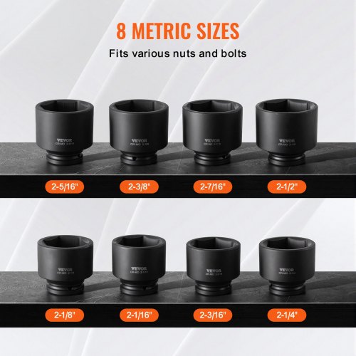 VEVOR Spindle Nut Socket Set - 8 SAE Sizes, 3/4
