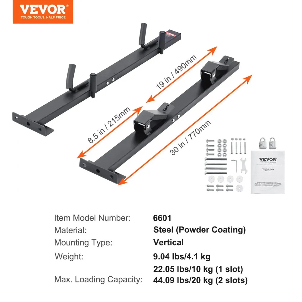 VEVOR Trimmer Rack, 2 Place Weeder Trimmer Rack, Trim Holder Trailer ...