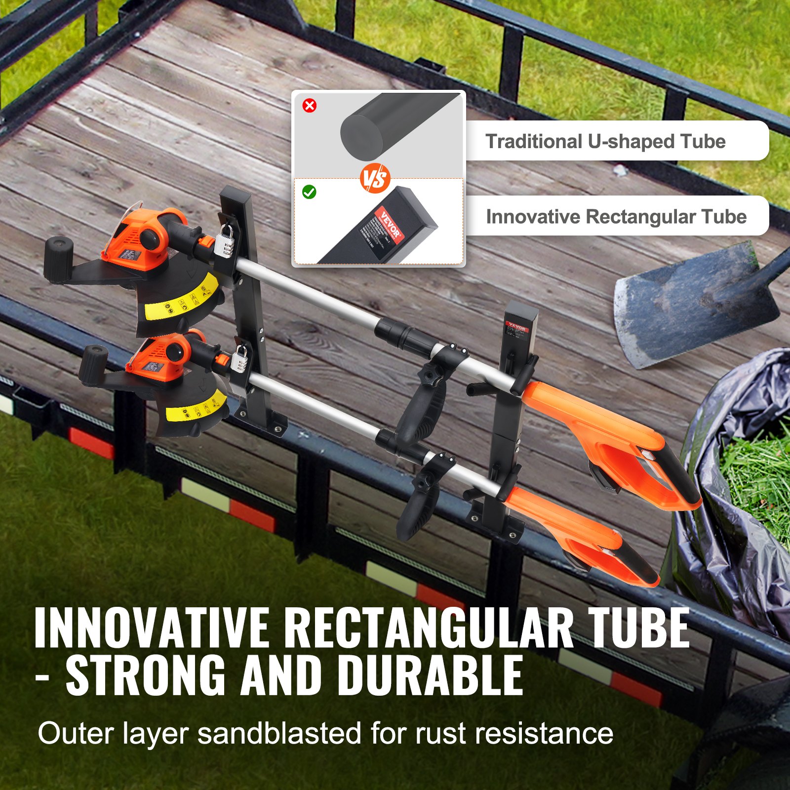 VEVOR Trimmer Rack, 2 Place Weeder Trimmer Rack, Trim Holder Trailer