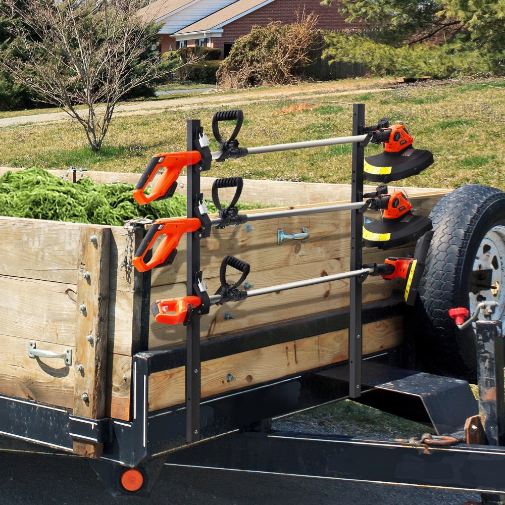 VEVOR Trimmer Rack, 3 Place Weeder Trimmer Rack, Locking Trim Holder ...
