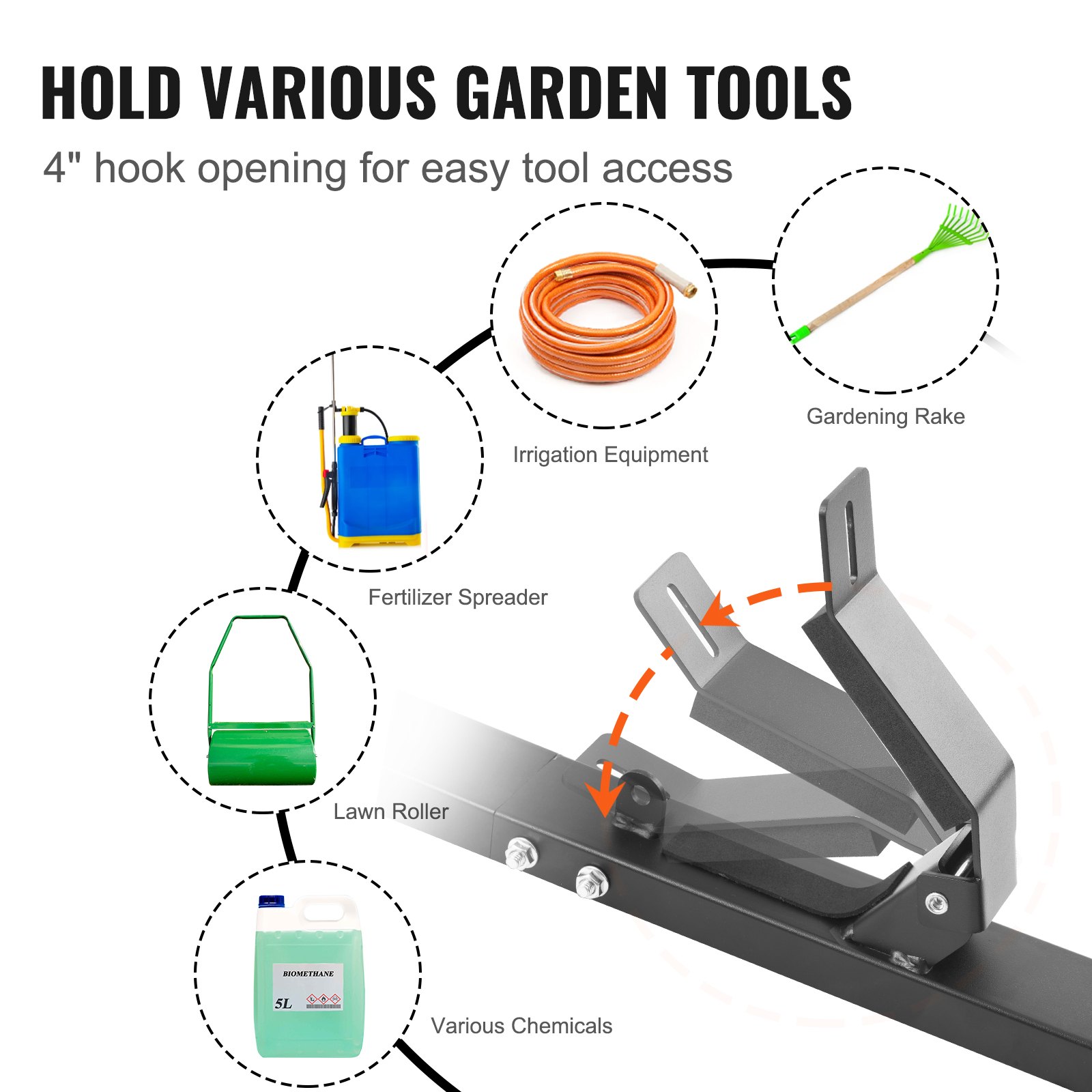 Trummer Rake Narrow VEVOR Trimmer Rack, 3 Place Weeder Trimmer Rack, Locking Trim Holder ...