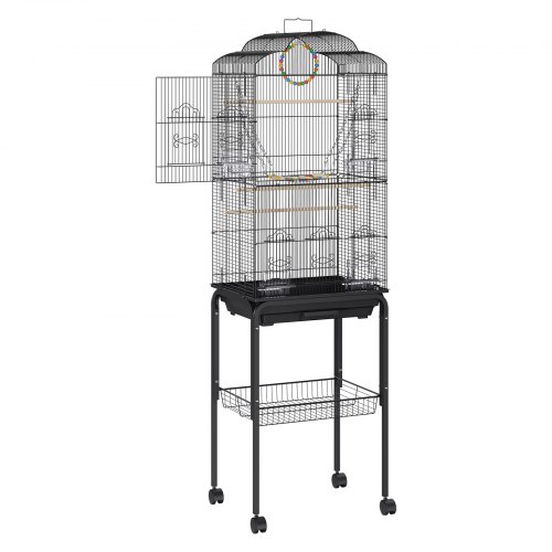 VEVOR 60 inch Flight Bird Cage, Metal Large Parakeet Cages for ... - Polished Aluminum Parrot Flight Cages