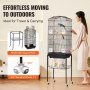 Buy Costoffs Rolling Metal Bird Cage Large Parrot Cage For Budgies Cockatiels Parakeets With Stand Toys 158 Cm High Black