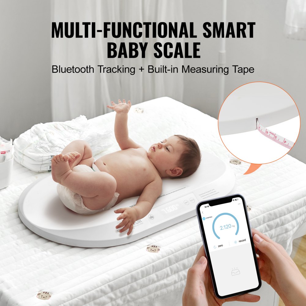 VEVOR Baby Scale, Smart Bluetooth Infant Scale with Measuring Tape ...