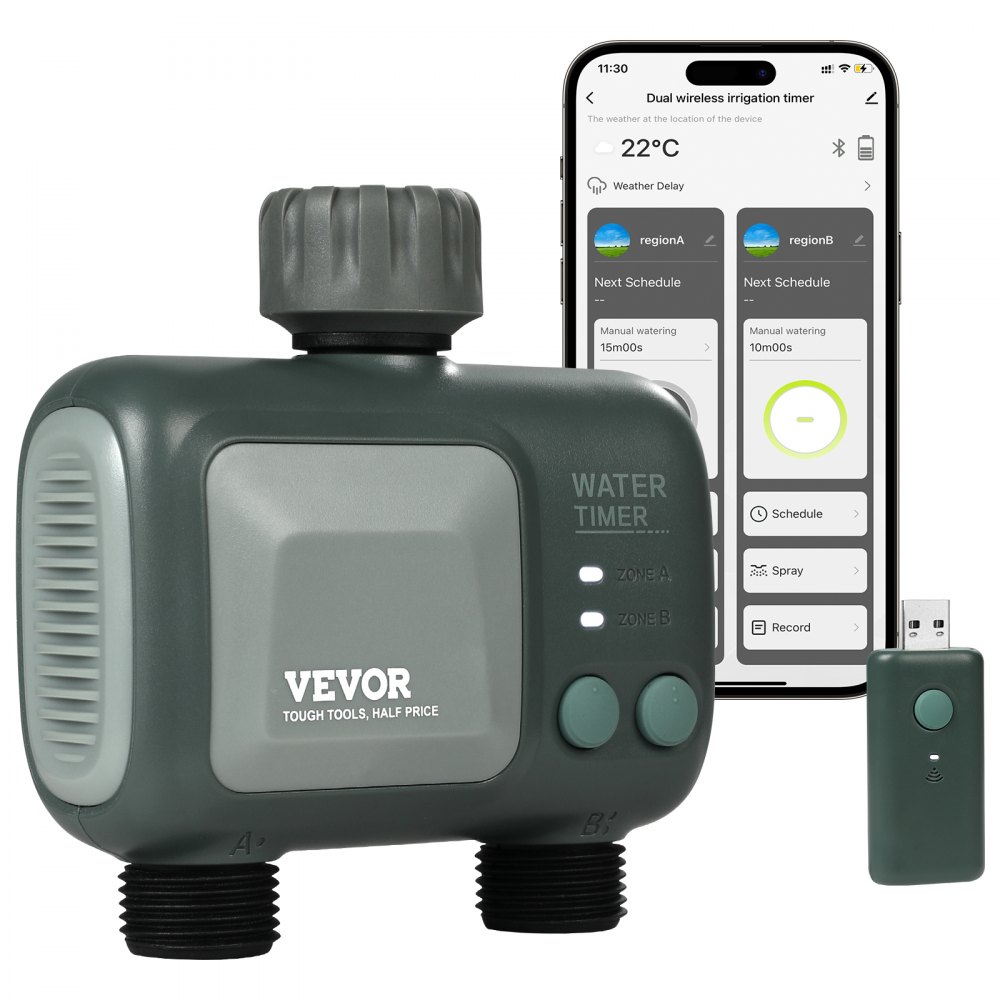 Water Sprinklers For Lawns WiFi Sprinkler Timer, 2 Outlets, Smart Hose Faucet Water Timer With Sprinkler System