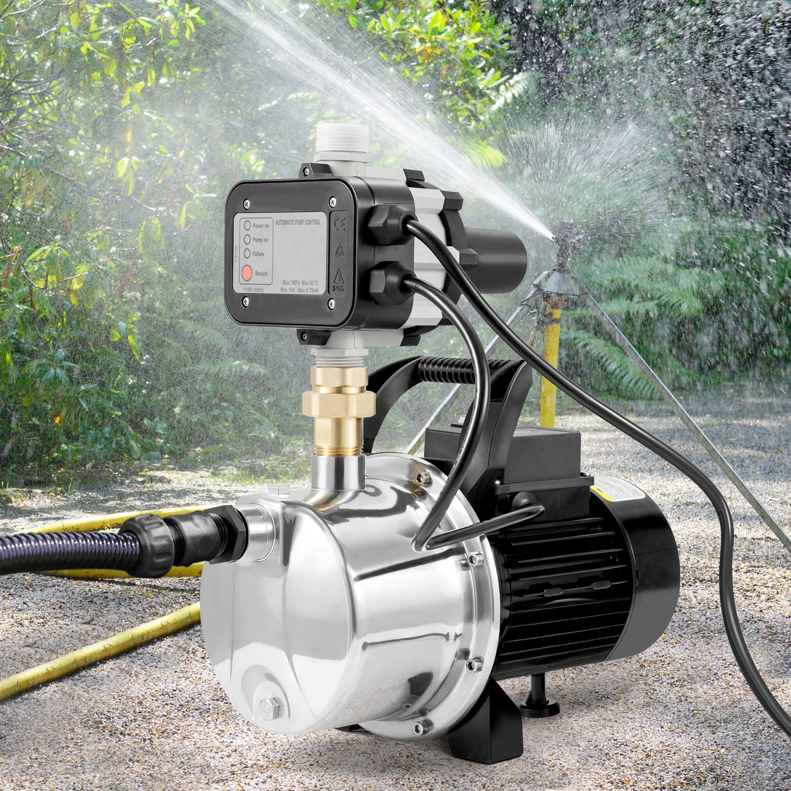 VEVOR Shallow Well Pump Portable Jet Pump w/ Auto Controller 1.5HP