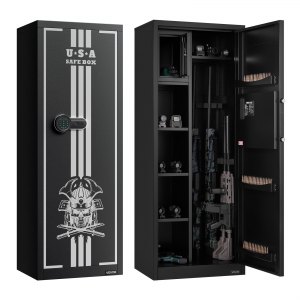 VEVOR 4 Gun Safe – 3 Ammo Slots and 2 Adjustable Racks