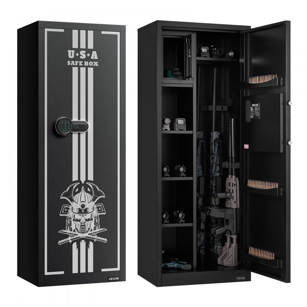 VEVOR 4 Gun Safe – 3 Ammo Slots and 2 Adjustable Racks