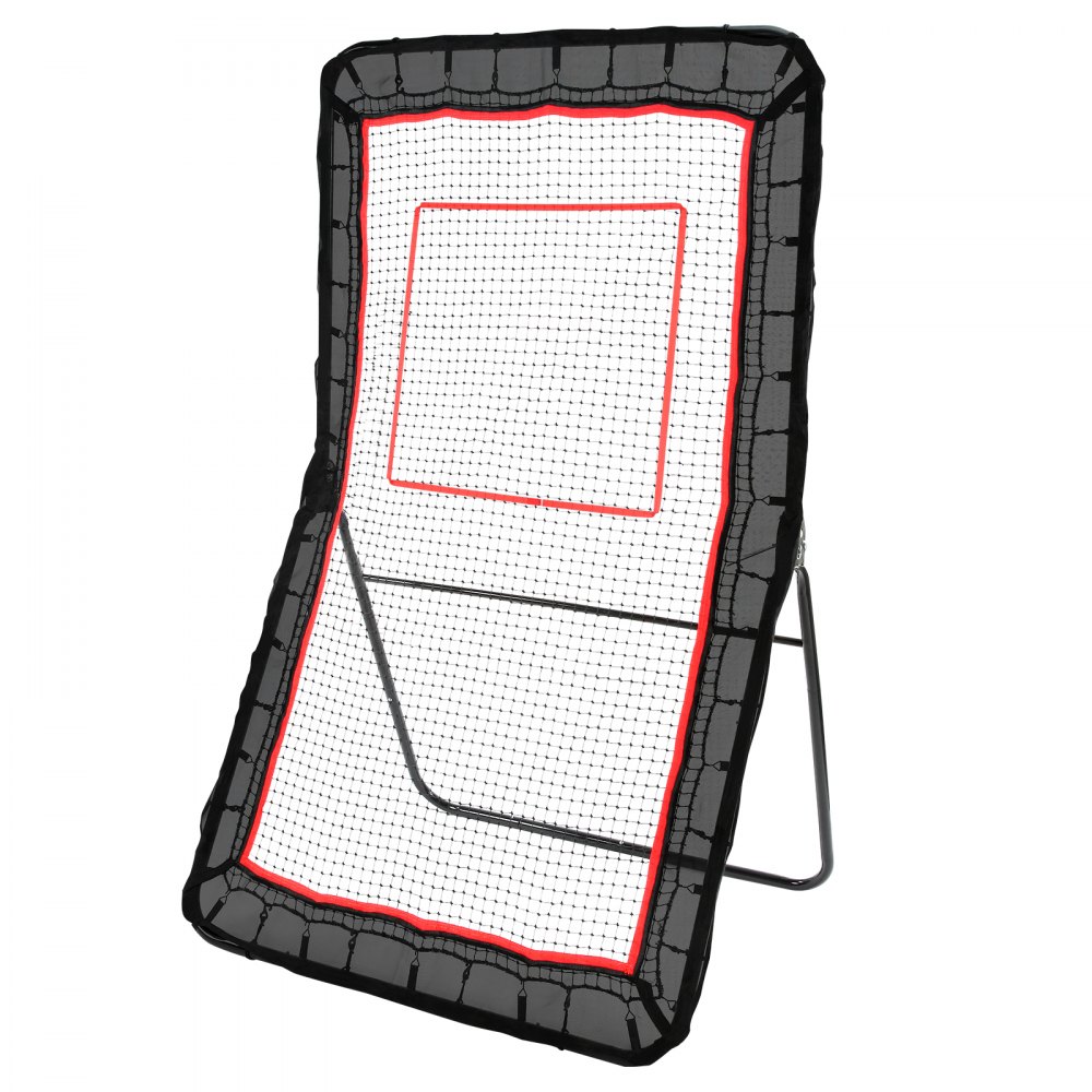 VEVOR Lacrosse Rebounder for Backyard, 4x7 Ft Volleyball Bounce Back Net,  Pitchback Throwback Baseball Softball Return Training Screen, Adjustable