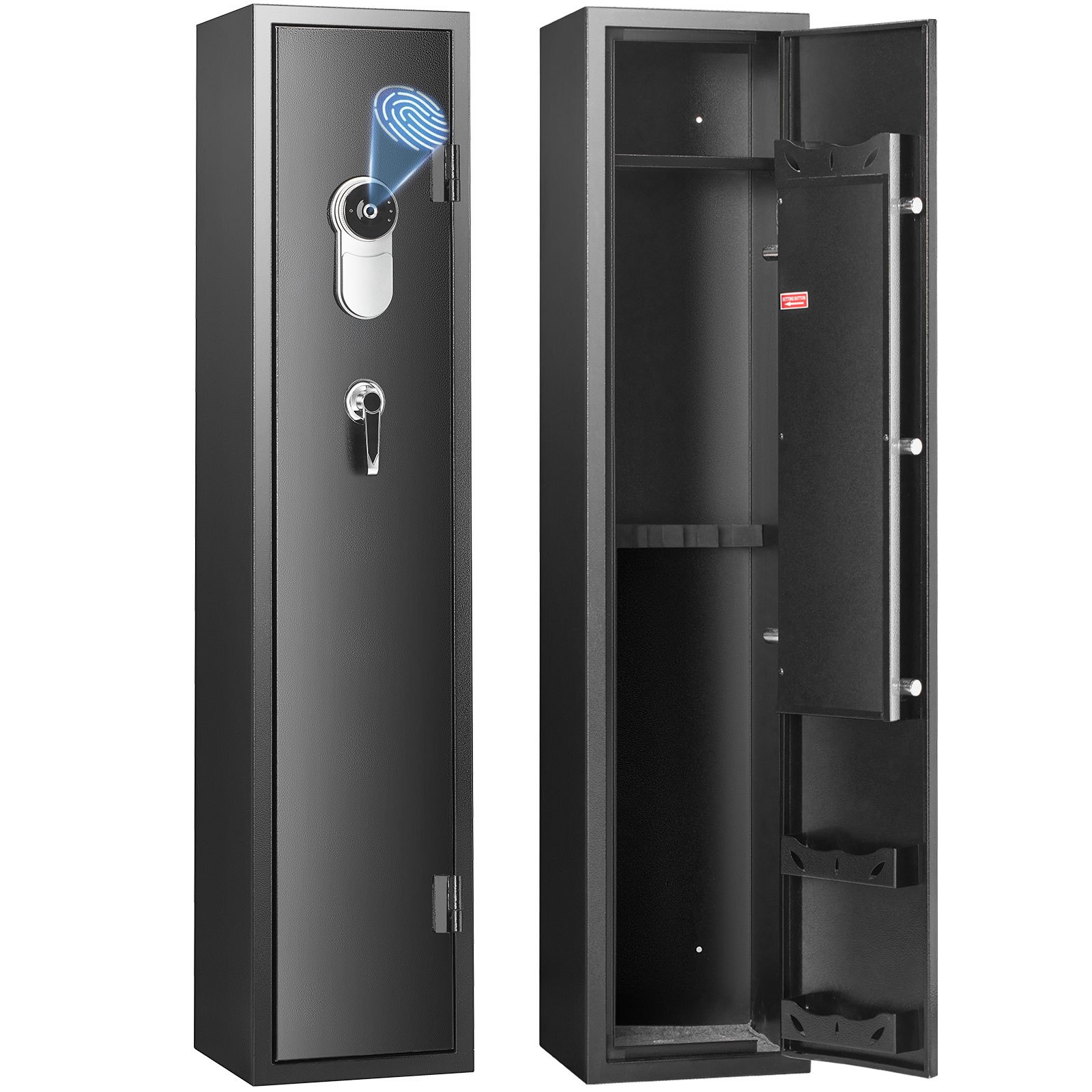 VEVOR 5 Rifles Gun Safe, Rifle Safe with Fingerprint Lock, Quick Access ...