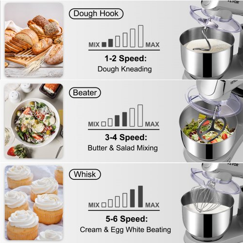 VEVOR 6 in 1 Stand Mixer, 450W Multifunctional Electric VEVOR 6 in 1 Stand Mixer, 450W Multifunctional Electric