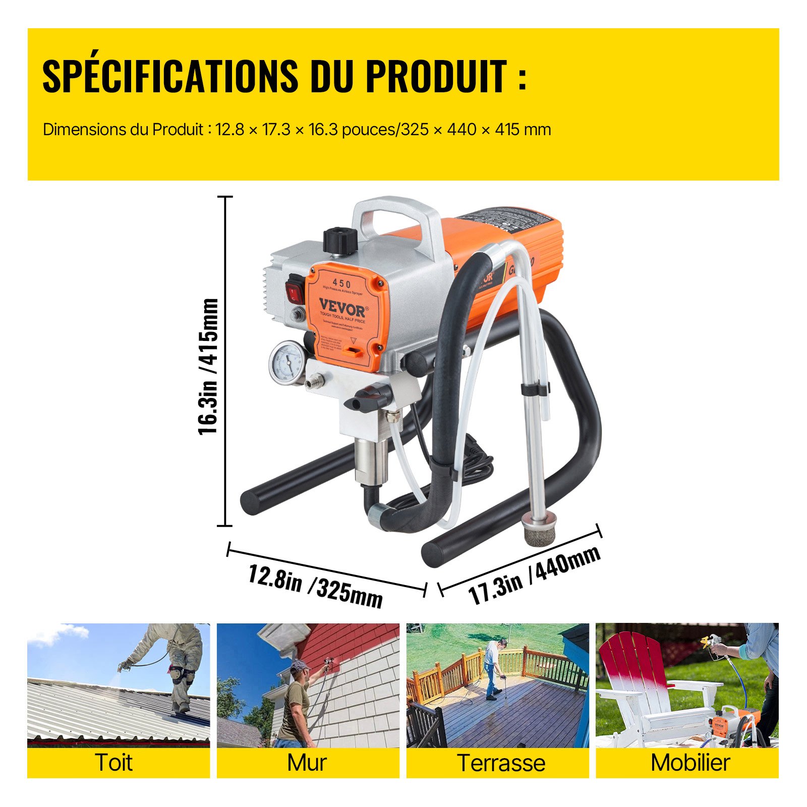 VEVOR Airless Paint Sprayer—1800W High-Pressure Machine