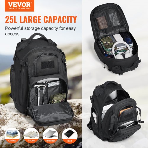 VEVOR Tactical Back pack, Military Back pack with Molle