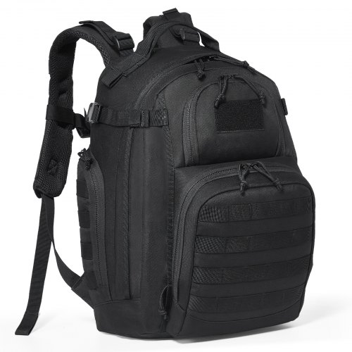 VEVOR Tactical Black Backpack – 25L, Military MOLLE Bag