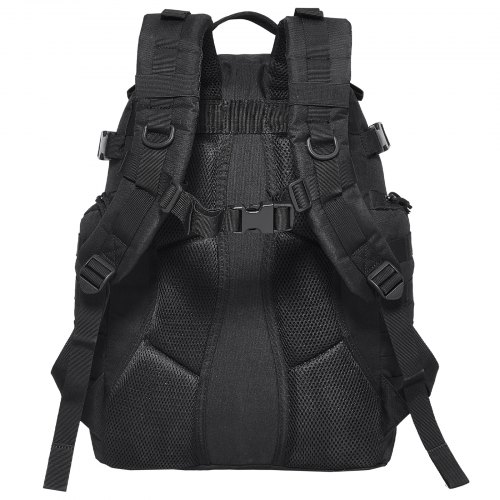 VEVOR Tactical Black Backpack – 25L, Military MOLLE Bag
