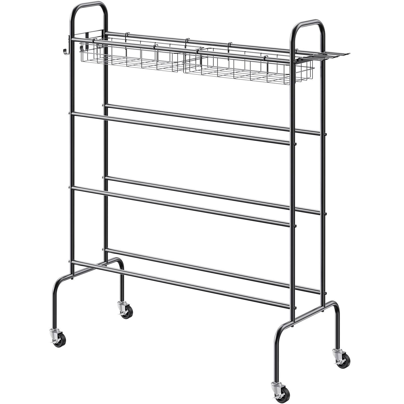 VEVOR Basketball Rack, 4-Layers Rolling Basketball Shooting Training ...