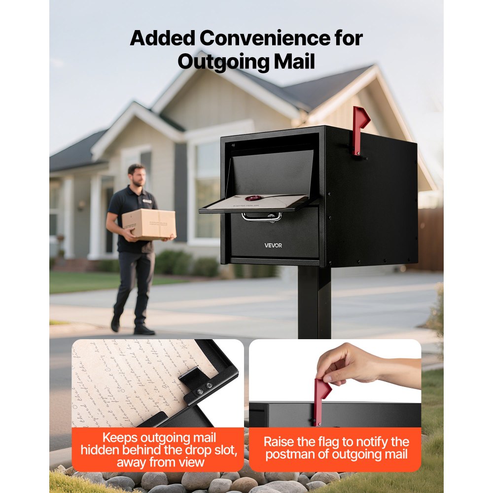 VEVOR Anti Theft Mailbox – 21.06 × 10.63 × 11.22 in.