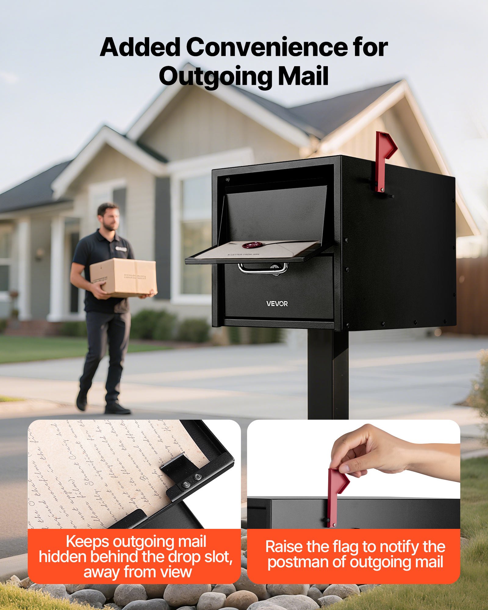 VEVOR Anti Theft Mailbox – 21.06 × 10.63 × 11.22 in.