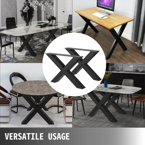 VEVOR Metal Table Legs 28.4 x 29.9 Inch Black Table Legs