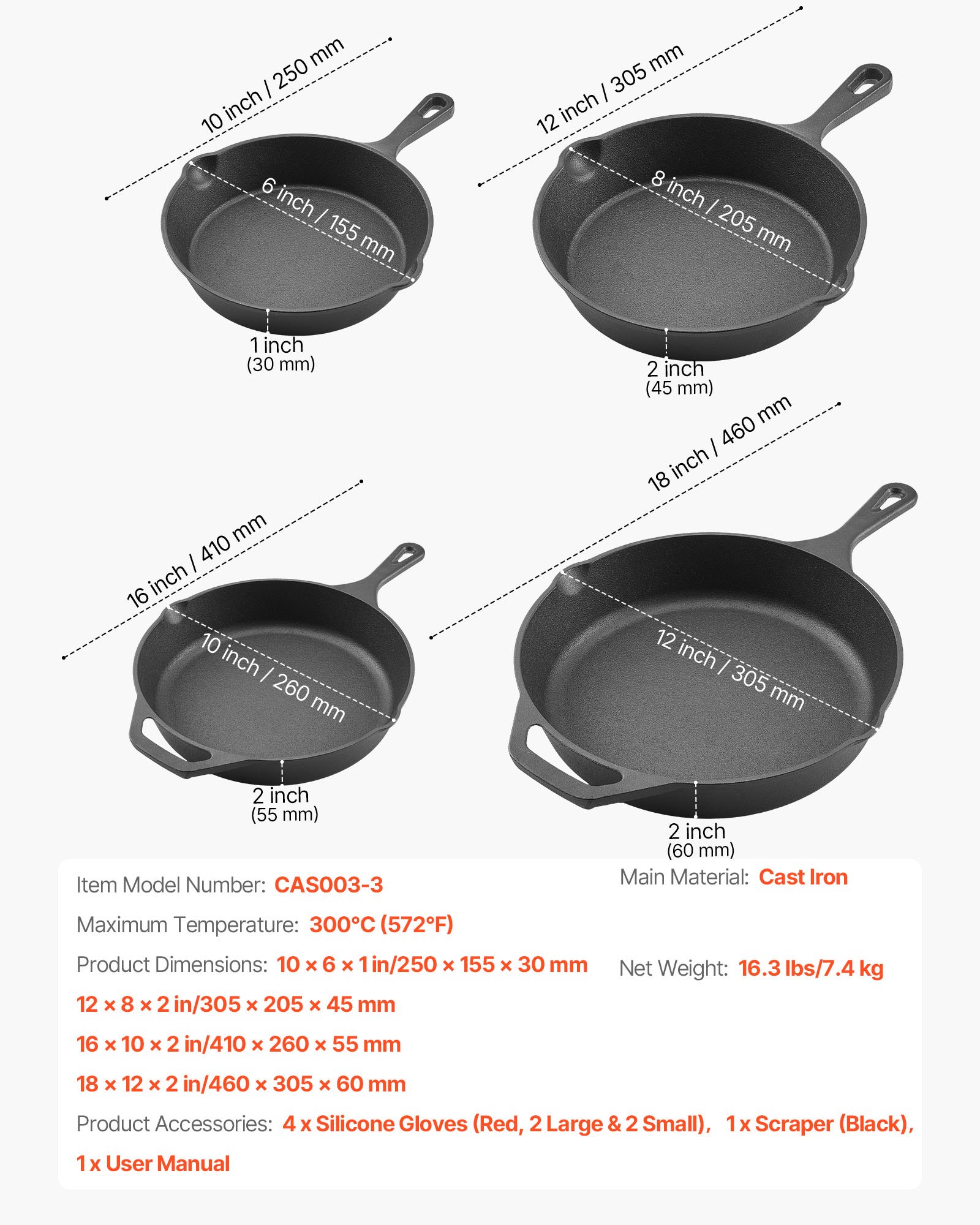 VEVOR Skillet Set Cookware – Sturdy And Scratch-Resistant