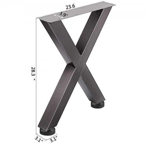 VEVOR Set of 2 Iron Table Legs, 28''Height 24''Wide Dining