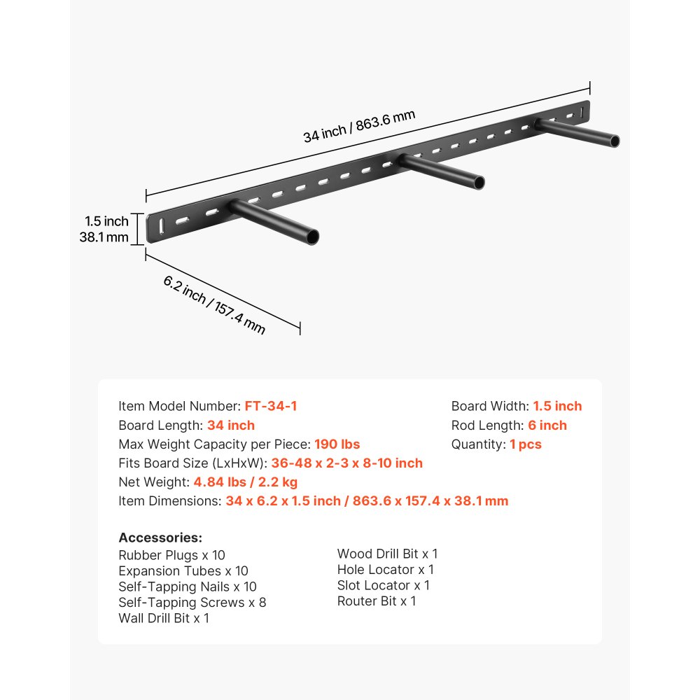 VEVOR Heavy Duty Shelf Brackets | Durable 190 lb Support