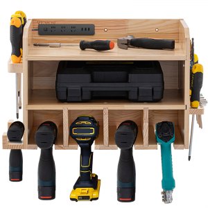 VEVOR Power Tool Organizer, Wall Mounted Drill Holder, 4 Hanging Slots ...