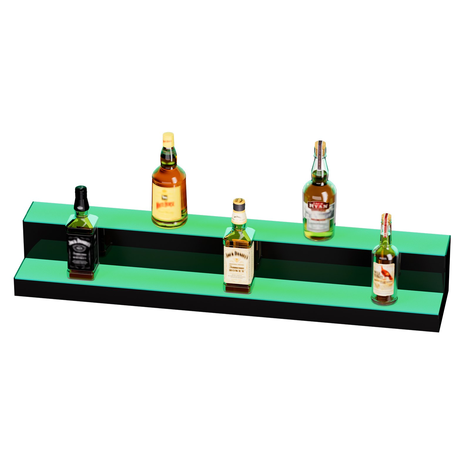 VEVOR LED Lighted Liquor Bottle Display, 2 Tiers 40 Inch Commercial ...