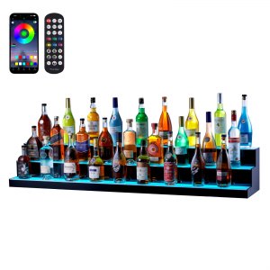VEVOR LED Lighted Liquor Bottle Display Bar Shelf RF & App Control 60 ...