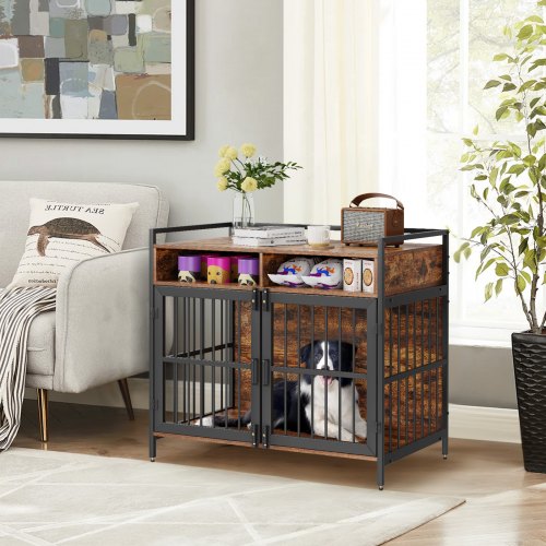 Picture of VEVOR Furniture Style Dog Crate with Storage, 41 inch Dog Crate ...