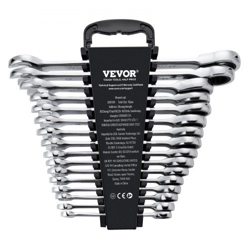 VEVOR Combination Wrench Set 16-Piece Metric 8 mm to 24 mm with ...