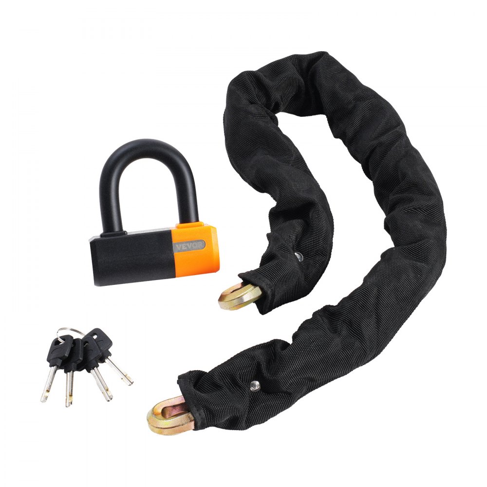 VEVOR Bike Chain Lock, 3.28 Ft Bicycle Chain Lock with 4 Keys, Heavy ...