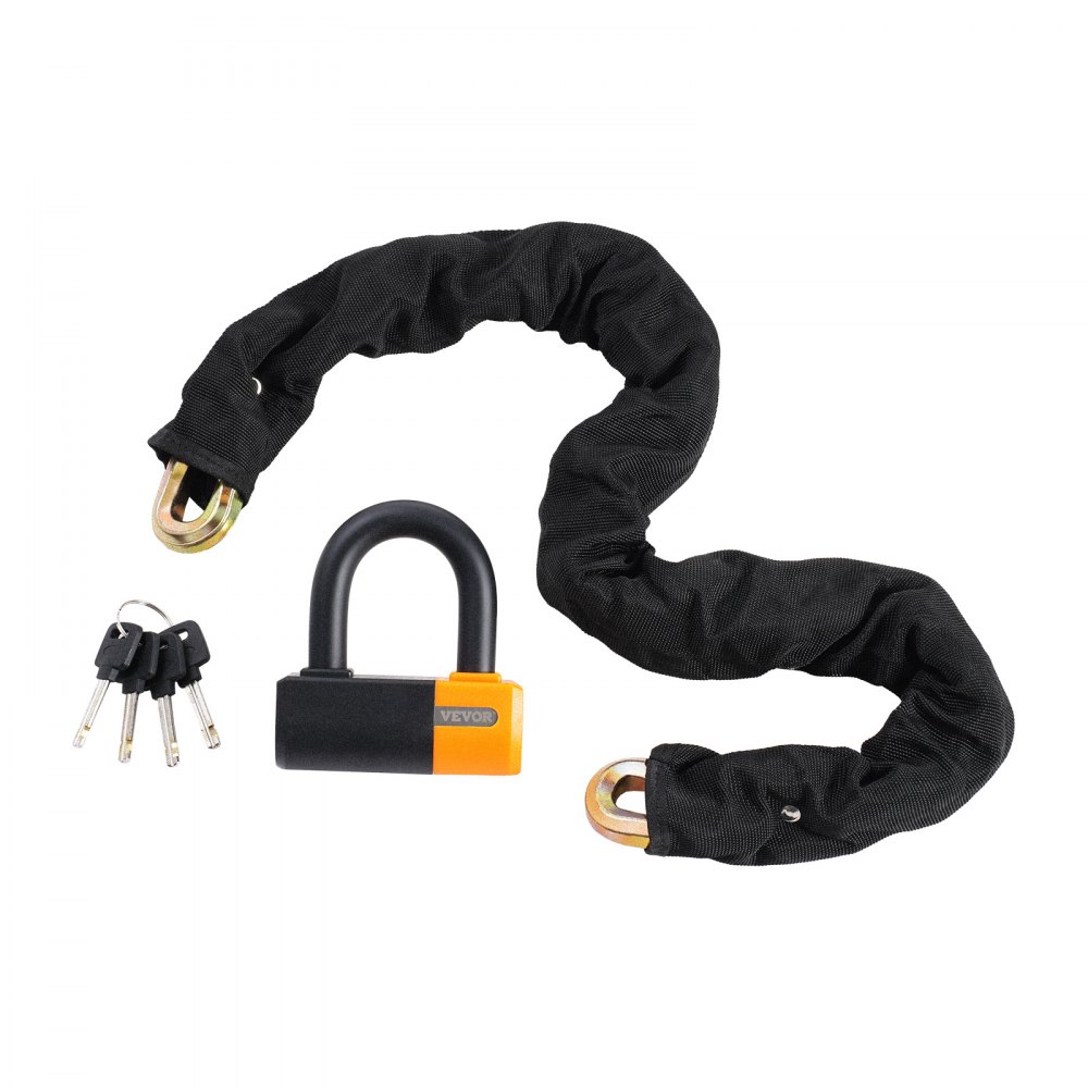 VEVOR Bike Chain Lock, 3.28 Ft Bicycle Chain Lock with 4 Keys, Heavy ...
