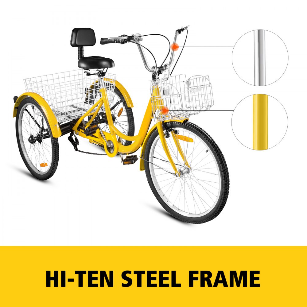 Yellow 3 2024 wheel bike