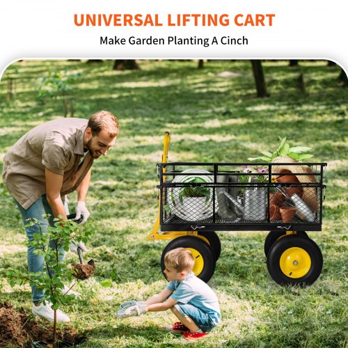 VEVOR Steel Garden Cart, Heavy Duty 1400 lbs Capacity, with VEVOR Steel Garden Cart, Heavy Duty 1400 lbs Capacity, with