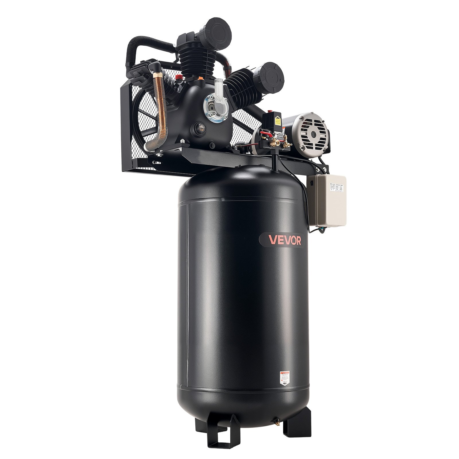 VEVOR 80 Gallons Heavy-Duty Air Compressor, 10HP 17 SCFM at 90PSI Air ...