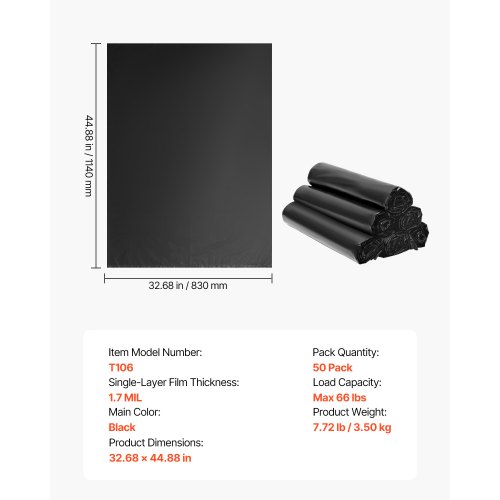 Plasticplace Contractor Trash Bags 42 Gallon │ 6.0 Mil │ Black Heavy Duty Garbage Plasticplace Contractor Trash Bags 42 Gallon │ 6.0 Mil │ Black Heavy Duty Garbage