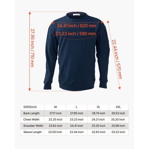 VEVOR Long Sleeve FR Shirt – NFPA 2112, 7 oz/yd² Cotton